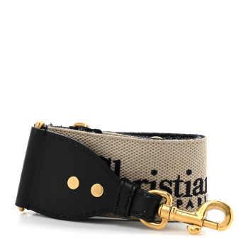 CHRISTIAN DIOR Canvas Embroidered Shoulder Strap Blue