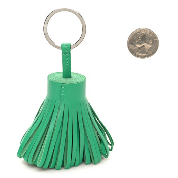 HERMES Lambskin Carmen Tassel Key Holder Menthe