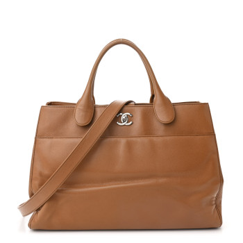 CHANEL Caviar Medium Cerf Executive Shopper Tote Dark Beige