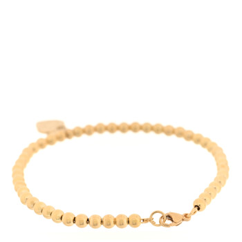 TIFFANY 18K Yellow Gold 4mm Return to Tiffany Bead Heart Tag Bracelet