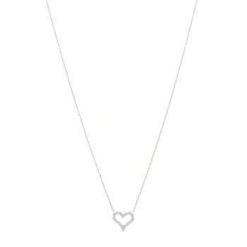 TIFFANY Platinum Diamond Mini Heart Pendant Necklace