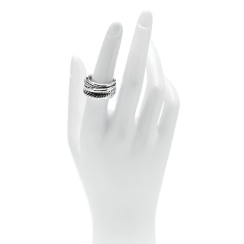 DAVID YURMAN Sterling Silver 13mm Wide Crossover Cable Ring 54 7