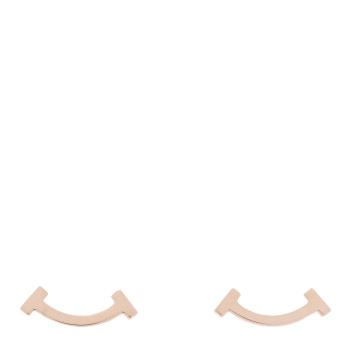 TIFFANY 18K Rose Gold T Smile Stud Earrings