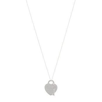TIFFANY Sterling Silver Return to Tiffany Heart Tag Key Pendant Necklace