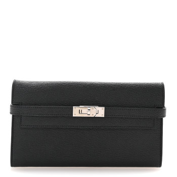 HERMES Chevre Mysore Kelly Longue Wallet Black HERMES Chevre Mysore Kelly Longue Wallet Black