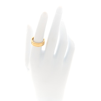 TIFFANY 18K Yellow Gold 6mm Double Milgrain Wedding Band Ring 54 7