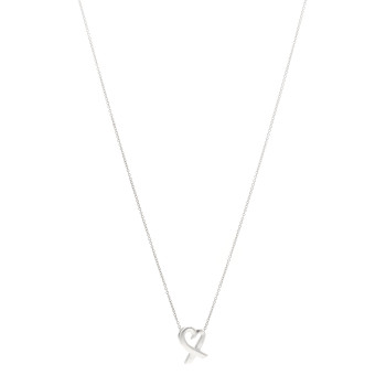 TIFFANY Sterling Silver Paloma Picasso Loving Heart Pendant Necklace