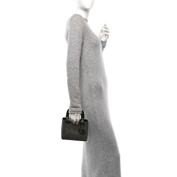 CHRISTIAN DIOR Tweed Mini Lady Dior Black