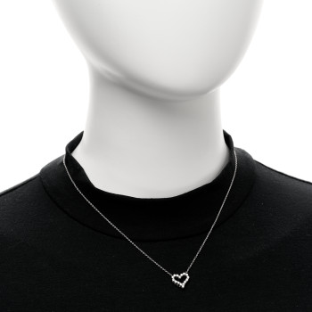 TIFFANY Platinum Diamond Mini Heart Pendant Necklace