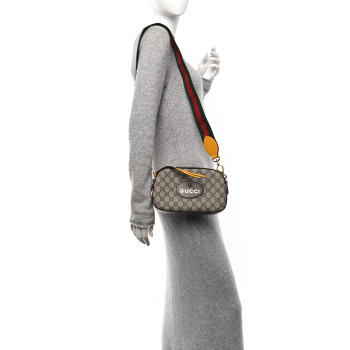 GUCCI GG Supreme Monogram Web Neo Vintage Shoulder Bag Beige New Acero Crop