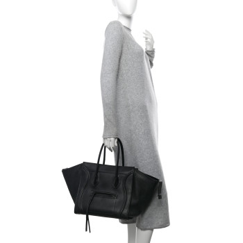 CELINE Supple Calfskin Medium Phantom Luggage Black