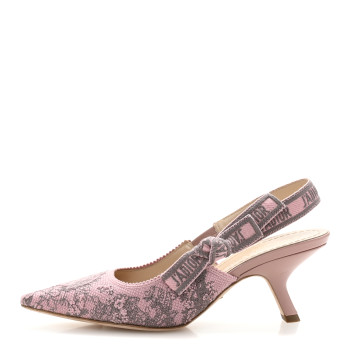 CHRISTIAN DIOR Cotton Ribbon Toile De Jouy J'Adior Slingback 65mm Pumps 36 Chateau Rose