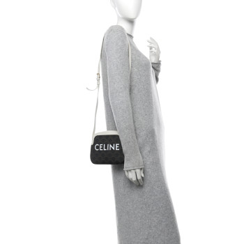 CELINE Triomphe Canvas Small Camera Bag White