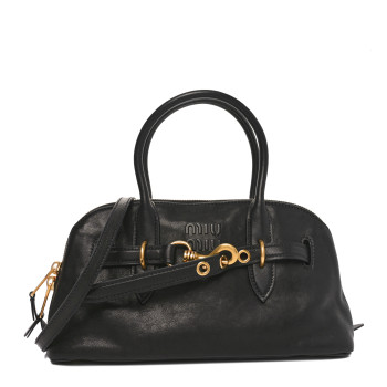 MIU MIU Nappa Aviator Regular Aventure Bag Black