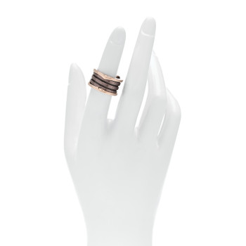 BULGARI 18K Rose Gold Bronze Cermet B.Zero1 Roma Four-Band Ring 52 6