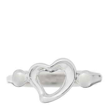 TIFFANY Sterling Silver Elsa Peretti Open Heart Ring 50 5.25