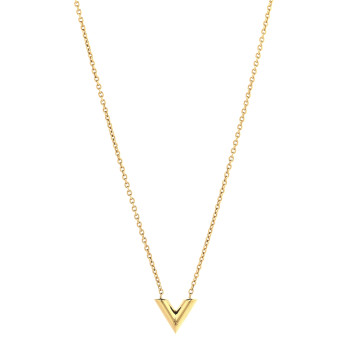 LOUIS VUITTON Essential V Necklace Gold
