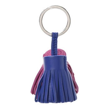 HERMES Lambskin Carmen Uno-Dos Key Holder Bleu Saphir Rose Pourpre