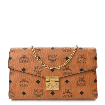 MCM Visetos Millie Wallet On Chain Cognac