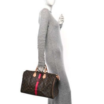LOUIS VUITTON Monogram My LV Heritage Speedy 40 Fuchsia Blue Marine