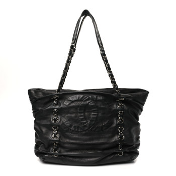CHANEL Lambskin Timeless Sharpei Chain Shoulder Bag Black