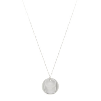 TIFFANY Sterling Silver Elsa Peretti Round Disc Pendant Necklace