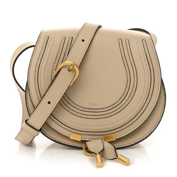 CHLOE Calfskin Mini Marcie Round Crossbody Bag Root Beige