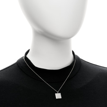 TIFFANY Sterling Silver Love Notes Square Pendant Necklace