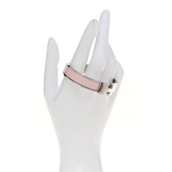 HERMES Enamel Narrow Clic Clac H Bracelet PM Rose Candeur