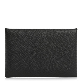 HERMES Epsom Calvi Card Case Black