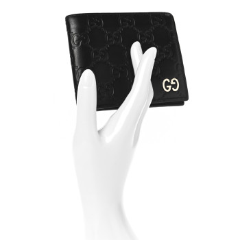 GUCCI Guccissima Signature Dorian Bi-Fold Wallet Black