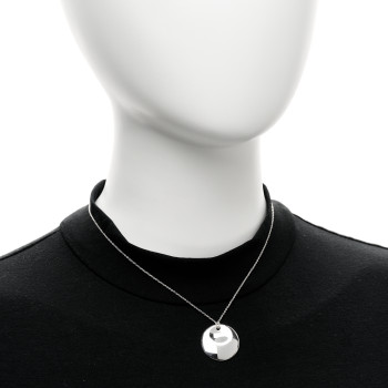 TIFFANY Sterling Silver Elsa Peretti Round Disc Pendant Necklace
