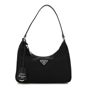 PRADA Tessuto Nylon Saffiano Mini Re-Edition 2005 Bag Black