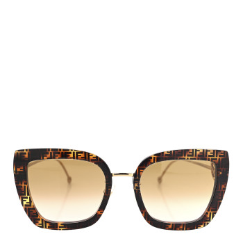 FENDI Acetate Metal F is Fendi FF Square Cat Eye Sunglasses FF 0424/F/S Havana