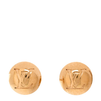 LOUIS VUITTON Monogram Bold Earrings Gold
