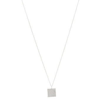 TIFFANY Sterling Silver Love Notes Square Pendant Necklace
