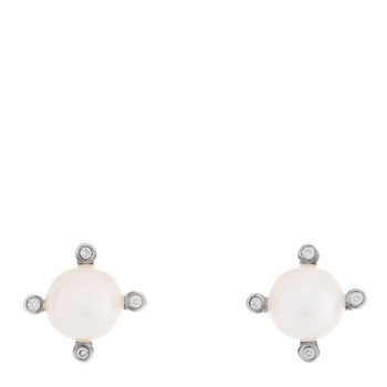 DAVID YURMAN Sterling Silver Diamond Cultured Pearl 6-6.5mm Cable Stud Earrings