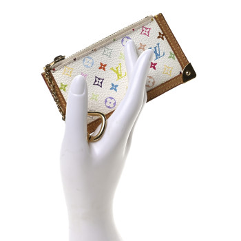 LOUIS VUITTON Monogram Multicolor Key Pouch White