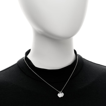 TIFFANY Sterling Silver Mini Return to Tiffany Double Heart Tag Pendant Necklace
