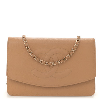 CHANEL Caviar Timeless CC Wallet on Chain WOC Beige CHANEL Caviar Timeless CC Wallet on Chain WOC Beige