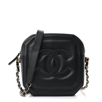 CHANEL Lambskin CC Octagon Camera Case Black