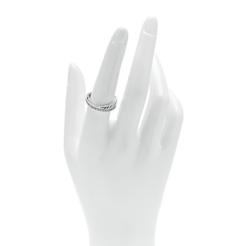 DAVID YURMAN Sterling Silver Diamond 5mm Crossover Ring 55 7.25
