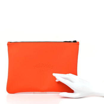 HERMES Neoprene Medium Neobain Maillon Marin Case Vermillion