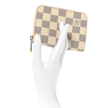 LOUIS VUITTON Damier Azur Zippy Coin Purse Rose Ballerine