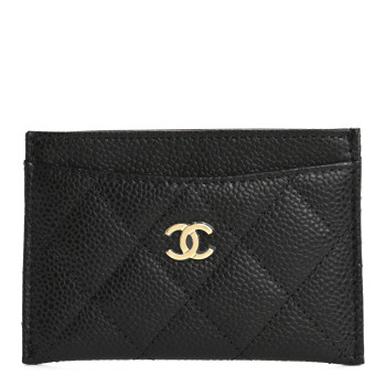 CHANEL Caviar Quilted Card Holder Black