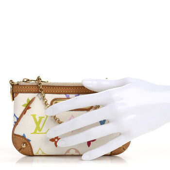 LOUIS VUITTON Monogram Multicolor Pochette Milla MM White