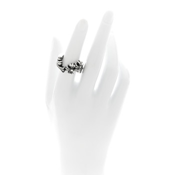 CHROME HEARTS Sterling Silver Triple Cross Curve Ring 51 5.75
