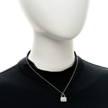 HERMES 18K White Gold Diamond Constance Amulettes Pendant Necklace