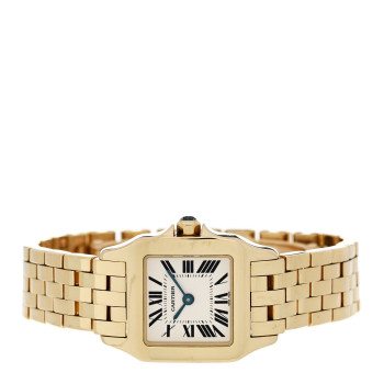 CARTIER 18K Yellow Gold 20mm Santos Demoiselle Quartz Watch