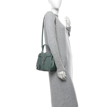 CELINE Satinated Calfskin Small 16 Top Handle Bag Celadon